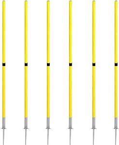 TNZMART Spring Agility Training Pole Set Soccer Plug-in Type Dribbling Pole Coaching Sticks for Sports, Traning, Warning