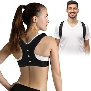Back Brace Posture Corrector for Women and Men, Adjustable and Breathable Upper Back Brace for Posture, Back Straightener Posture Corrector, Providing Pain Relief from Back, Neck, Shoulder and Clavicle, Black