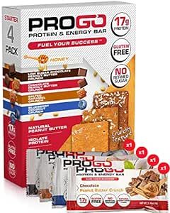 ProGo Protein Bars | High Protein Energy Bars | Starter Pack (4-Pack)