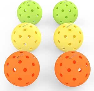 sinyoges Pickleballs Balls,40 Hole Sports Outdoor Pickleballs Meet USAPA Official Requirement,Perfectly Balanced,6/12Pack Pickleball Balls High Bounce Durable for Professionals and All Levels