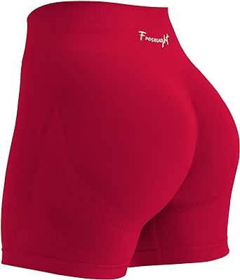 FRESOUGHT Workout Shorts Womens High Waisted Seamless Tummy Control Scrunch Butt Lifting Gym Biker Yoga Shorts