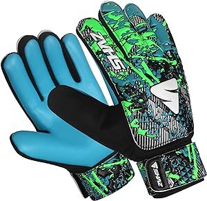 Shaz Soccer Goalkeeper Gloves for Kids Boys Children Youth,Funky Football Goalie Gloves Anti Slip 4mm Latex Palm with Strong Grip & Double Wrist Protection