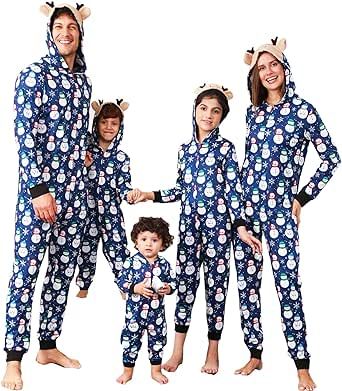 CHUOAND Family Christmas Loungewear Pajamas Set Holiday Santa Claus Sleepwear Xmas PJS Set for Couples