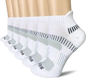 BERING Women's Athletic Cushioned Ankle Running Socks (6 Pack)